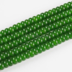 Dyed Dark Green Color Jade Smooth Rondelle Beads Strands, Approx 5x8mm, 38cm/strand