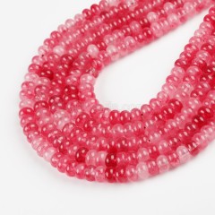 Dyed Red Jade Smooth Rondelle Beads Strands, Approx 5x8mm, 38cm/strand