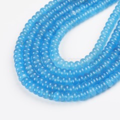 Dyed Royal Blue Jade Smooth Rondelle Beads Strands, Approx 5x8mm, 38cm/strand