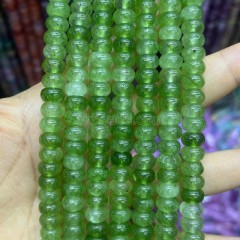 Dyed Green Color Jade Smooth Rondelle Beads Strands, Approx 5x8mm, 38cm/strand
