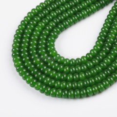 Dyed Dark Green Color Jade Smooth Rondelle Beads Strands, Approx 5x8mm, 38cm/strand