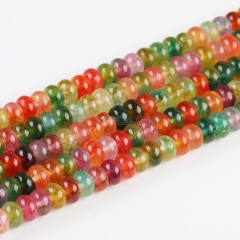 Dyed Multicolor Jade Smooth Rondelle Beads Strands, Approx 5x8mm, 38cm/strand