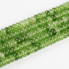 Dyed Green Color Jade Smooth Rondelle Beads Strands, Approx 5x8mm, 38cm/strand