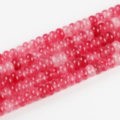 Dyed Red Jade Smooth Rondelle Beads Strands, Approx 5x8mm, 38cm/strand