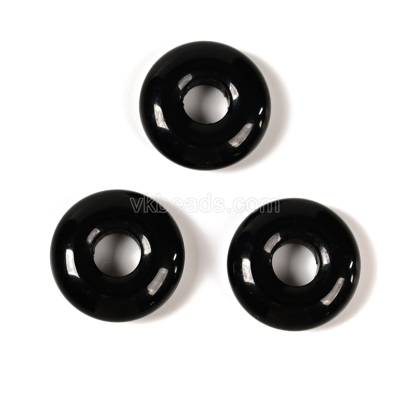 Gemstone Donut Charm Pendants, Approx 18mm, Sell by Piece