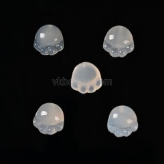 White Jade Carved Charm Pendants, Paw Print, with Drilled Hole, Approx 17mm, Sell by Piece