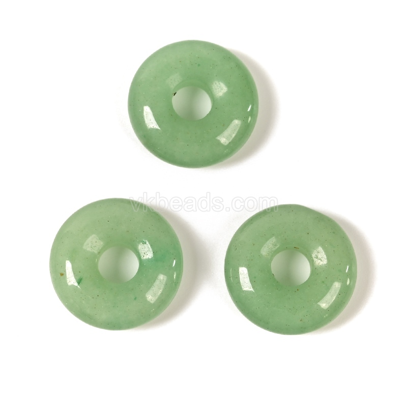 Gemstone Donut Charm Pendants, Approx 18mm, Sell by Piece