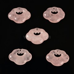 Rose Quartz Carved Charm Pendants, Lucky Lock, with Drilled Hole, Approx 16mm, Sell by Piece