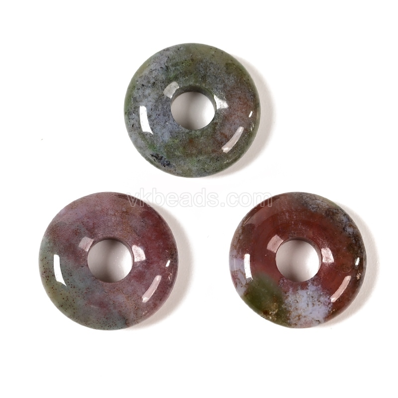 Gemstone Donut Charm Pendants, Approx 20mm, Sell by Piece