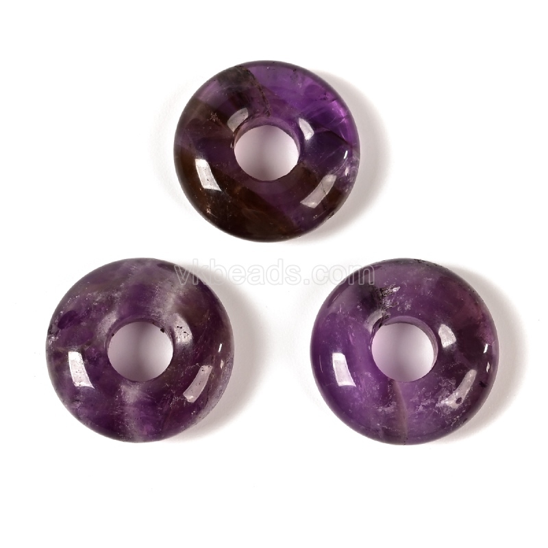Gemstone Donut Charm Pendants, Approx 18mm, Sell by Piece