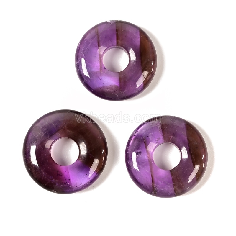 Gemstone Donut Charm Pendants, Approx 16mm, Sell by Piece