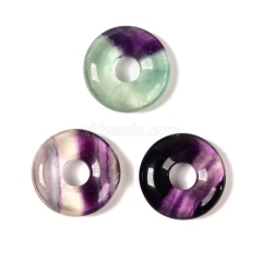 Gemstone Donut Charm Pendants, Approx 20mm, Sell by Piece