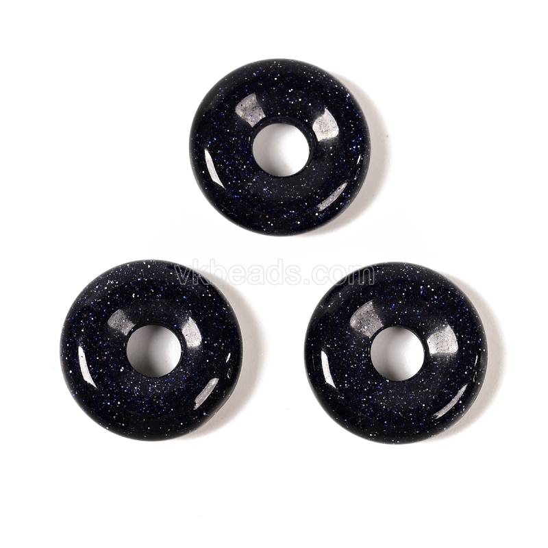 Gemstone Donut Charm Pendants, Approx 20mm, Sell by Piece