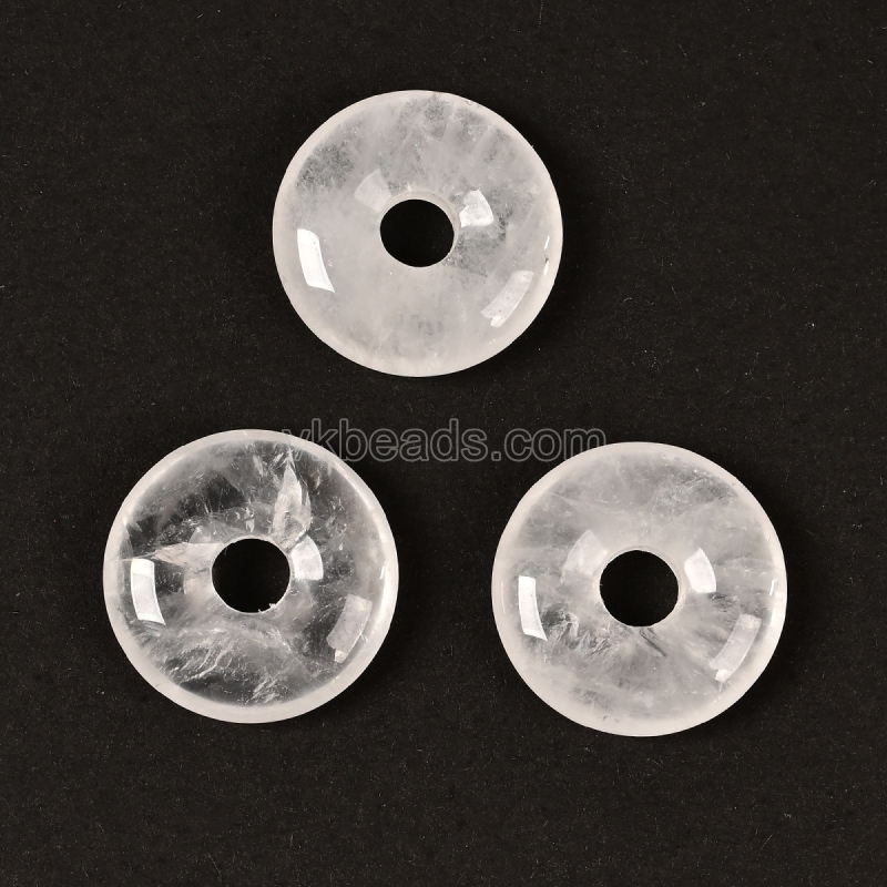 Gemstone Donut Charm Pendants, Approx 20mm, Sell by Piece