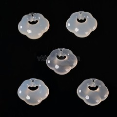 White Jade Carved Charm Pendants, Lucky Lock, with Drilled Hole, Approx 20x23mm, Sell by Piece