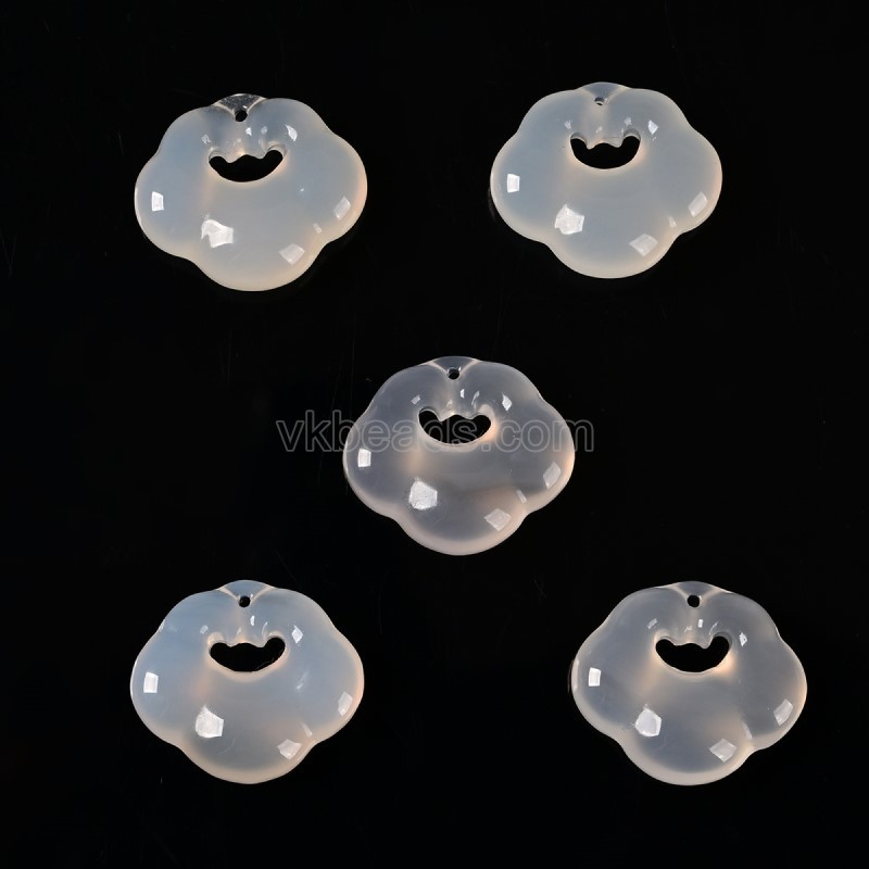 White Jade Carved Charm Pendants, Lucky Lock, with Drilled Hole, Approx 20x23mm, Sell by Piece