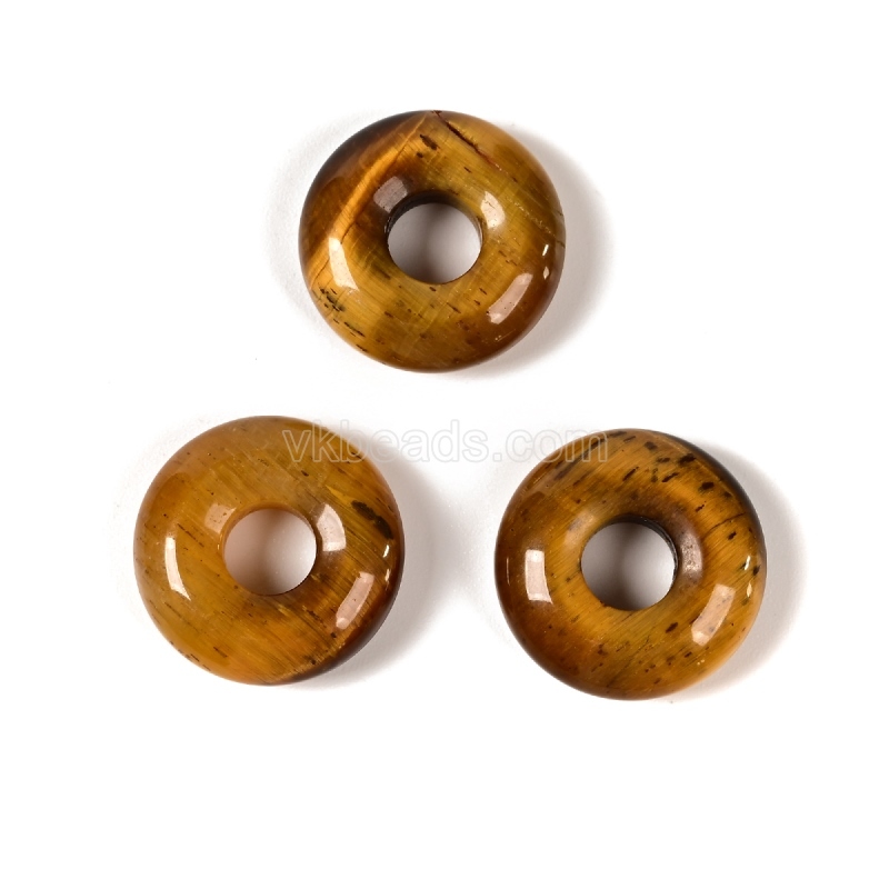 Gemstone Donut Charm Pendants, Approx 18mm, Sell by Piece