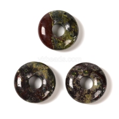 Gemstone Black Stone(Synthetic) Donut Charm Pendants, Approx 20mm, Sell by Piece