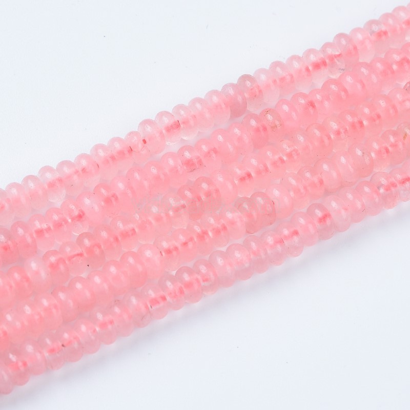 Rose Quartz Smooth Rondelles Strands, Approx 2x4mm, 38cm/strand
