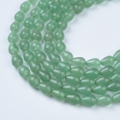 Green Aventurine Smooth Round Teardrops Strands, Approx 5x7mm, 38cm/strand