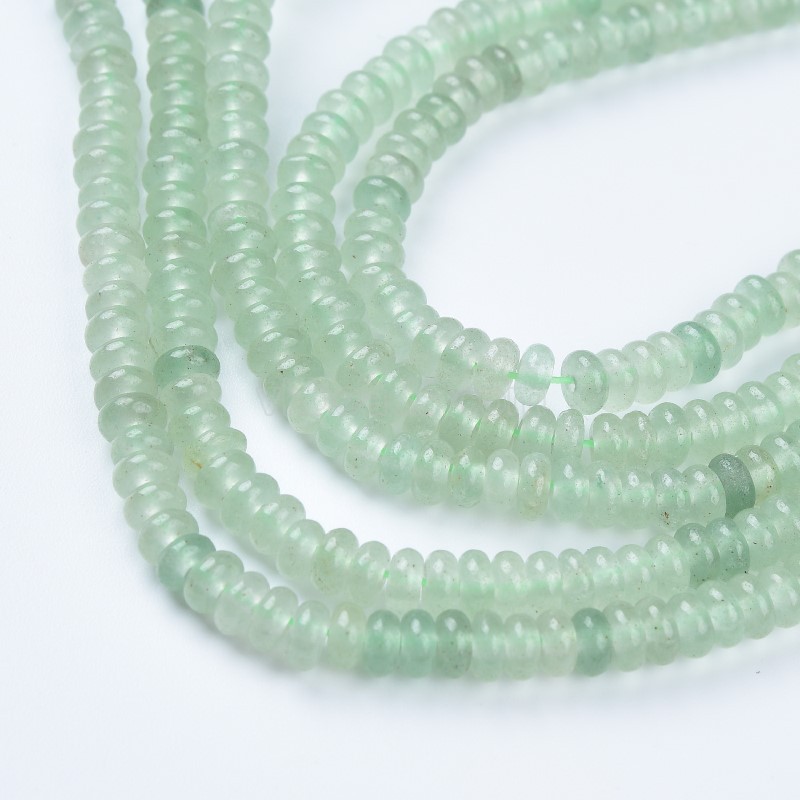 Green Aventurine Smooth Rondelles Strands, Approx 2x4mm, 38cm/strand