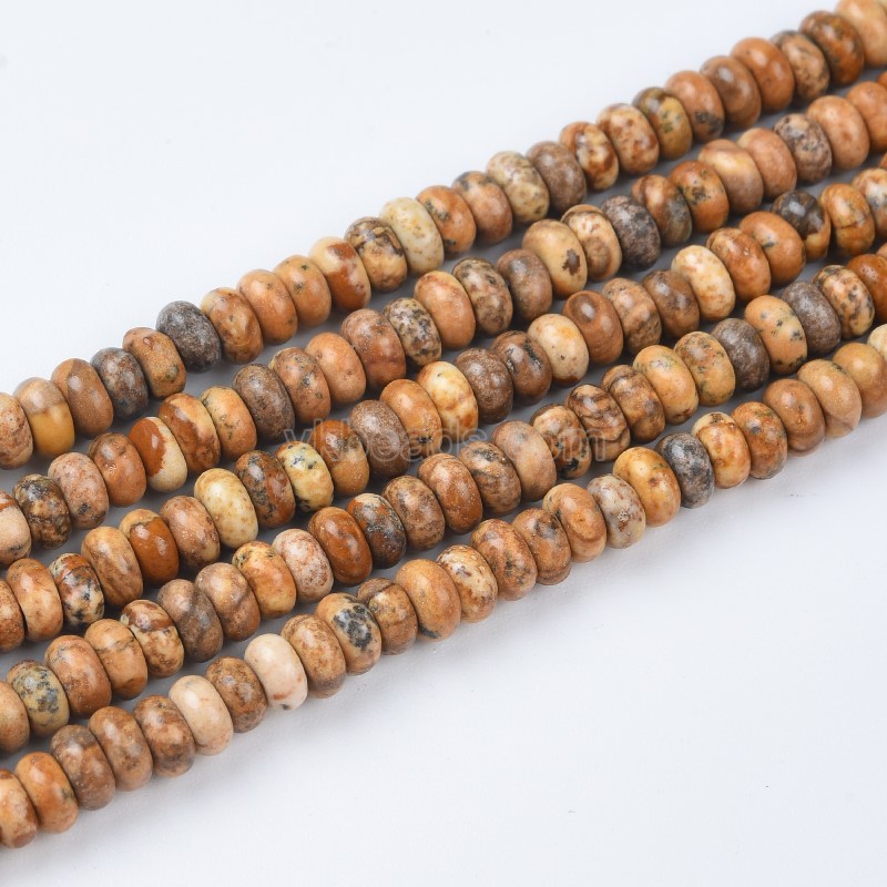 Picture Jasper Smooth Rondelles Strands, Approx 2x4mm, 38cm/strand