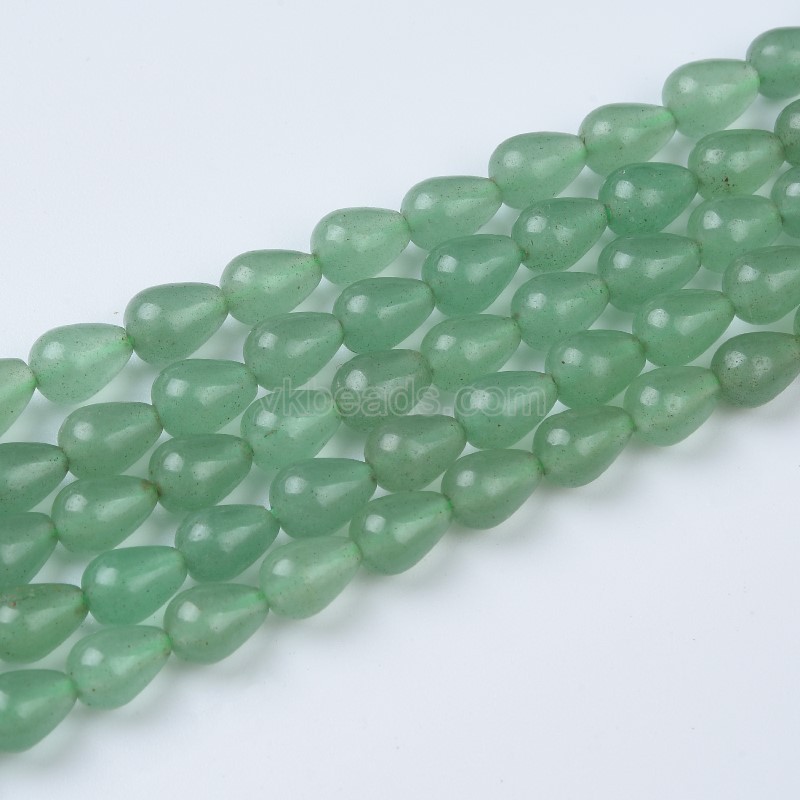 Green Aventurine Smooth Round Teardrops Strands, Approx 5x7mm, 38cm/strand