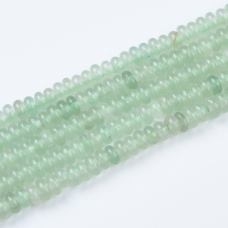 Green Aventurine Smooth Rondelles Strands, Approx 2x4mm, 38cm/strand