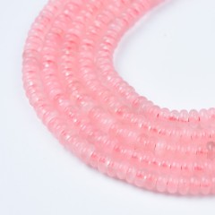 Rose Quartz Smooth Rondelles Strands, Approx 2x4mm, 38cm/strand