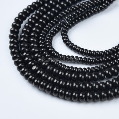 Jet Smooth Rondelles Strands, Approx 2x4-5x8mm, 38cm/strand