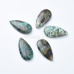 African Turquoise Top-drilled Smooth Puffy Teardrops Charm Pendants, Approx 20x40mm, Sell by Piece