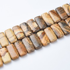 Picture Jasper Rectangle Strands, Approx 10x20mm, 21cm/strand