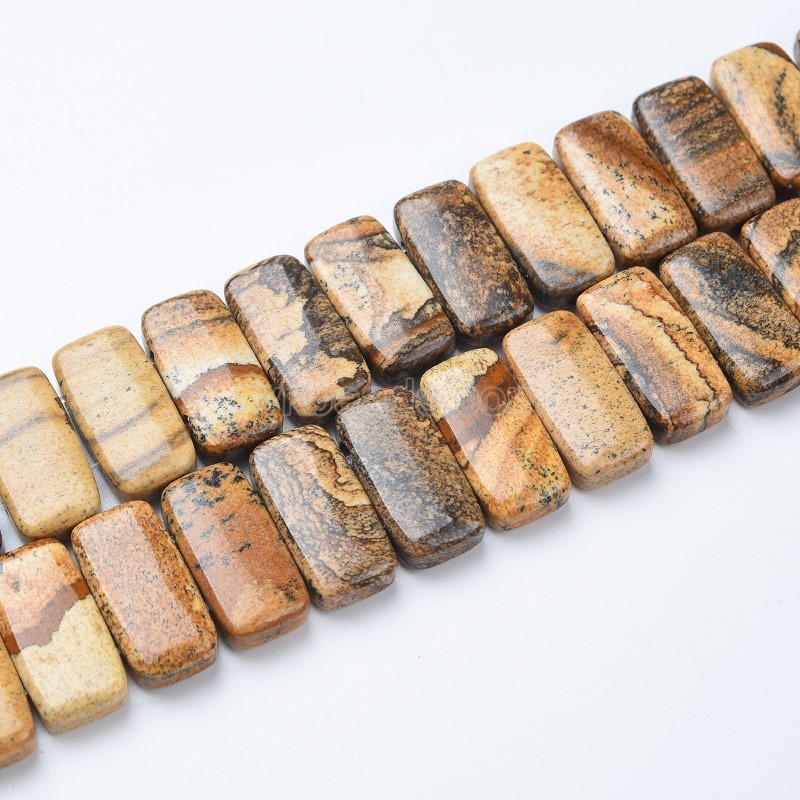 Picture Jasper Rectangle Strands, Approx 10x20mm, 21cm/strand