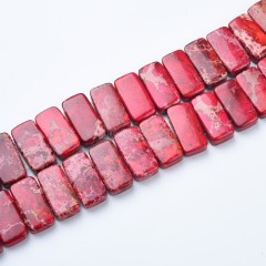 Red Imperial Jasper Rectangle Strands, Approx 10x20mm, 21cm/strand