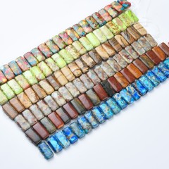 Dark Blue Imperial Jasper Rectangle Strands, Approx 10x20mm, 21cm/strand