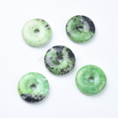 Green Opal Donut Charm Pendants, Approx 30mm, Sell by Piece