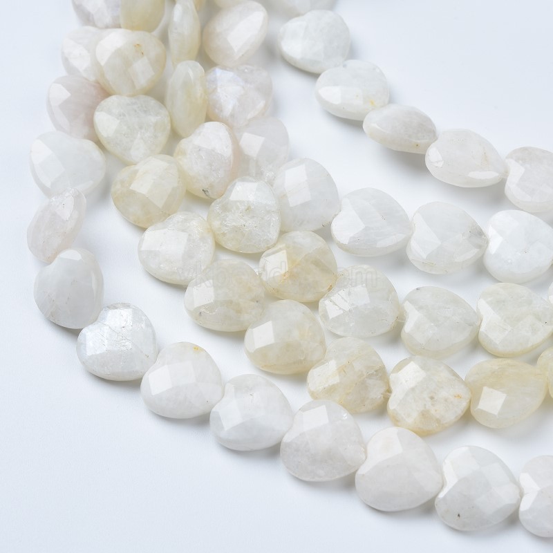 Blue Moonstone Faceted Heart Shaped Beads Strands, Approx 12mm, 38cm/strand
