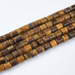 Yellow Tiger Eye Smooth Column Strands, Approx 6x8mm, 38cm/strand