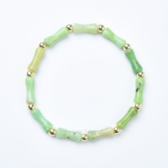 Green Opal Bamboo Joints Stretch Bracelets, Approx 5x13mm, Sell by Piece