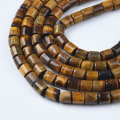 Yellow Tiger Eye Smooth Column Strands, Approx 6x8mm, 38cm/strand