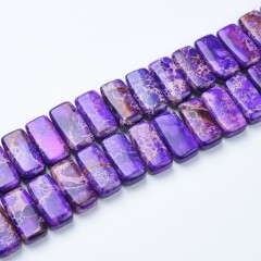 Purple Imperial Jasper Rectangle Strands, Approx 10x20mm, 21cm/strand