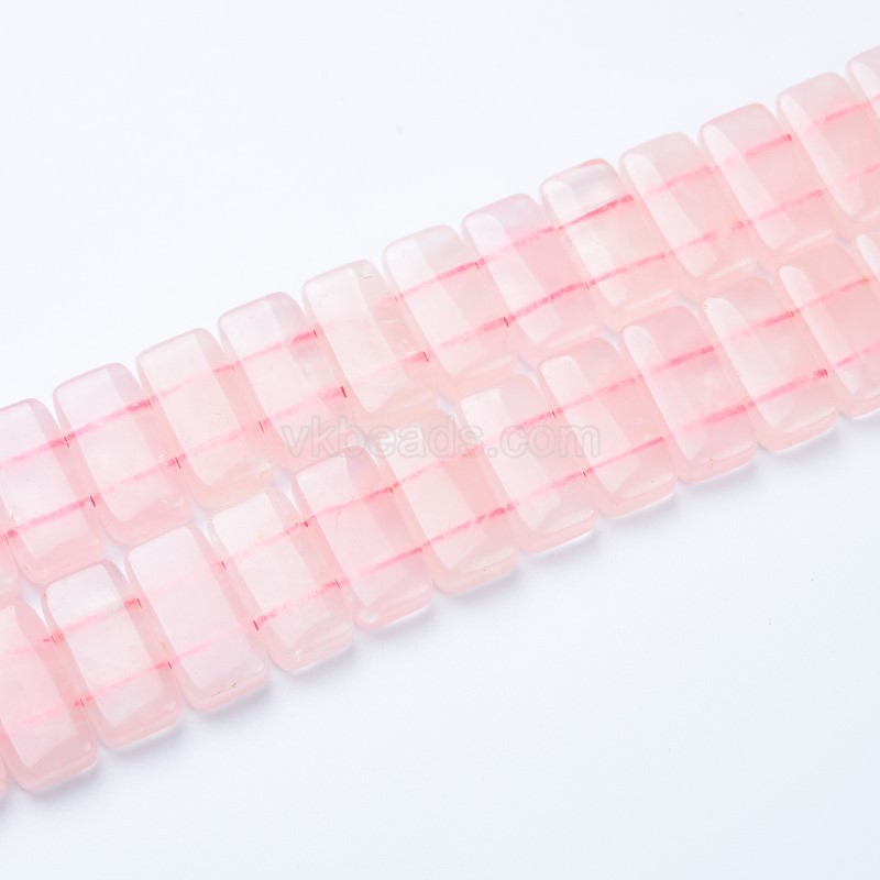 Rose Quartz Rectangle Strands, Approx 10x20mm, 21cm/strand