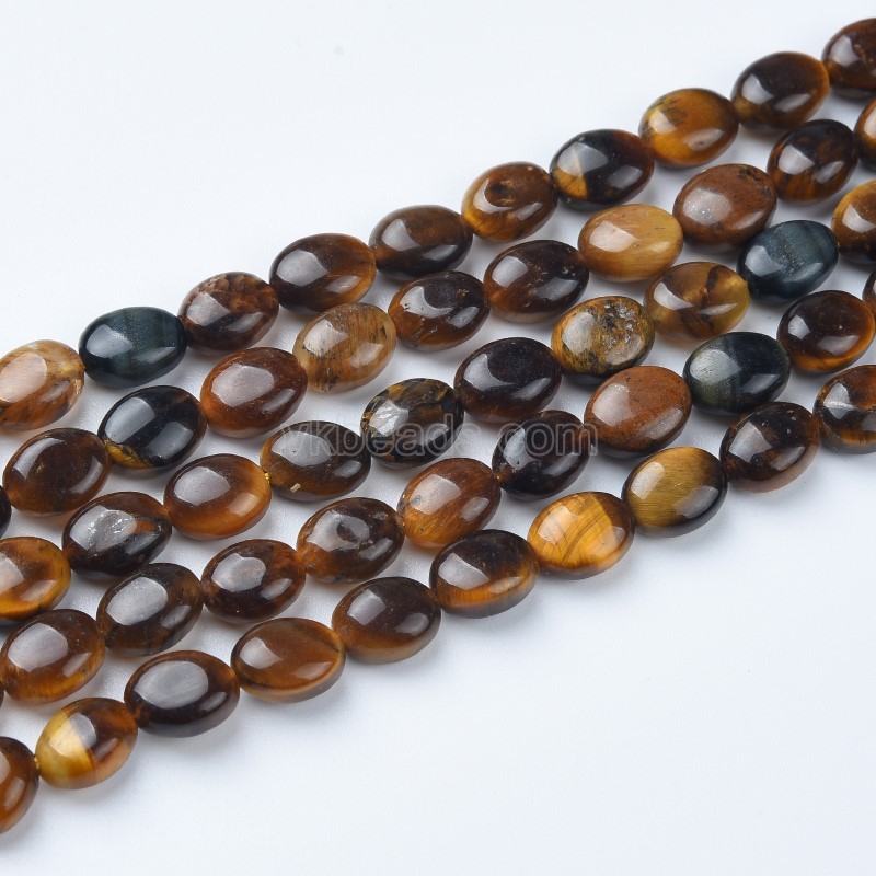 Yellow Tiger Eye Smooth Puffy Oval Beads Strands, Approx 6x8mm, 38cm/strand