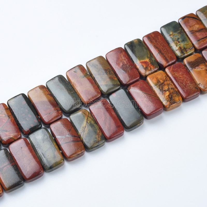 New Picasso Jasper Rectangle Strands, Approx 10x20mm, 21cm/strand