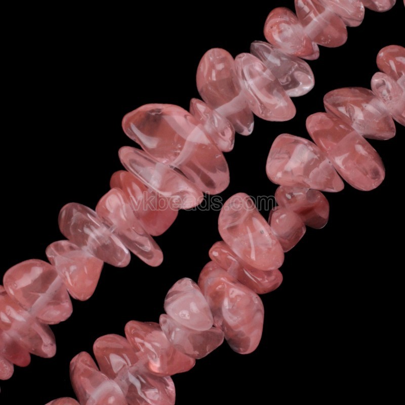 Cherry Quartz Chips Strands, Approx 5x8mm, 80cm/strand