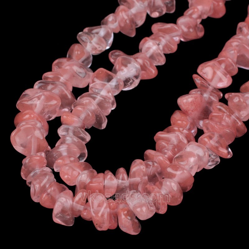 Cherry Quartz Chips Strands, Approx 5x8mm, 80cm/strand