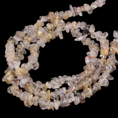 Golden Rutilated Quartz Chips Strands, Approx 5x8mm, 80cm/strand