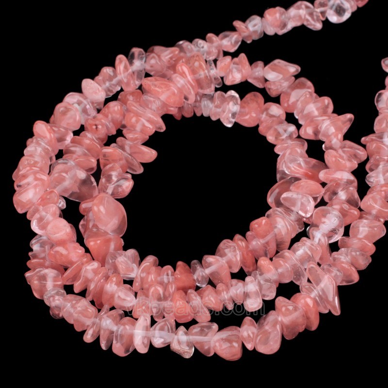 Cherry Quartz Chips Strands, Approx 5x8mm, 80cm/strand
