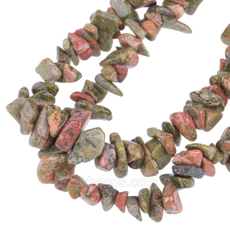 Unakite Chips Strands, Approx 5x8mm, 80cm/strand