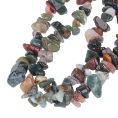 Fancy Jasper/Indian Agate Chips Strands, Approx 5x8mm, 80cm/strand
